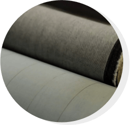 Close-up of a fine fabric processed without contact