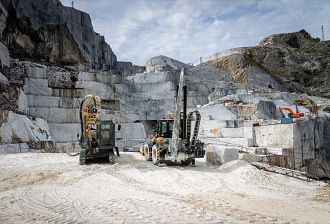 Carrara marble quarry in the Tuscan mountains