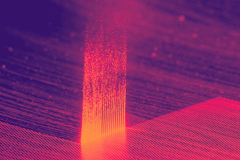 Wood being processed by a laser beam, with no chemicals involved